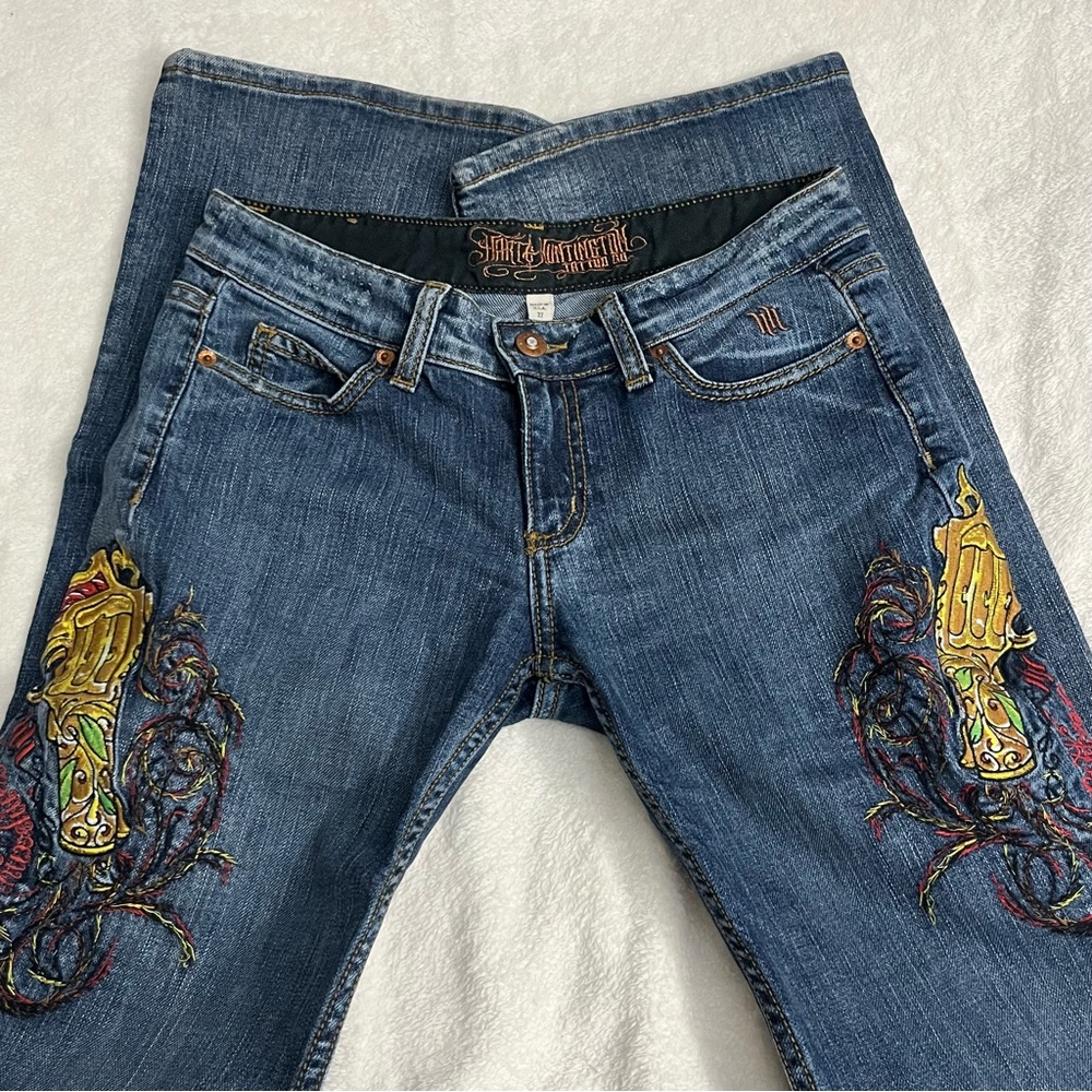 Hart & Huntington Tattoo Co. Low Rise Bootcut Jeans
